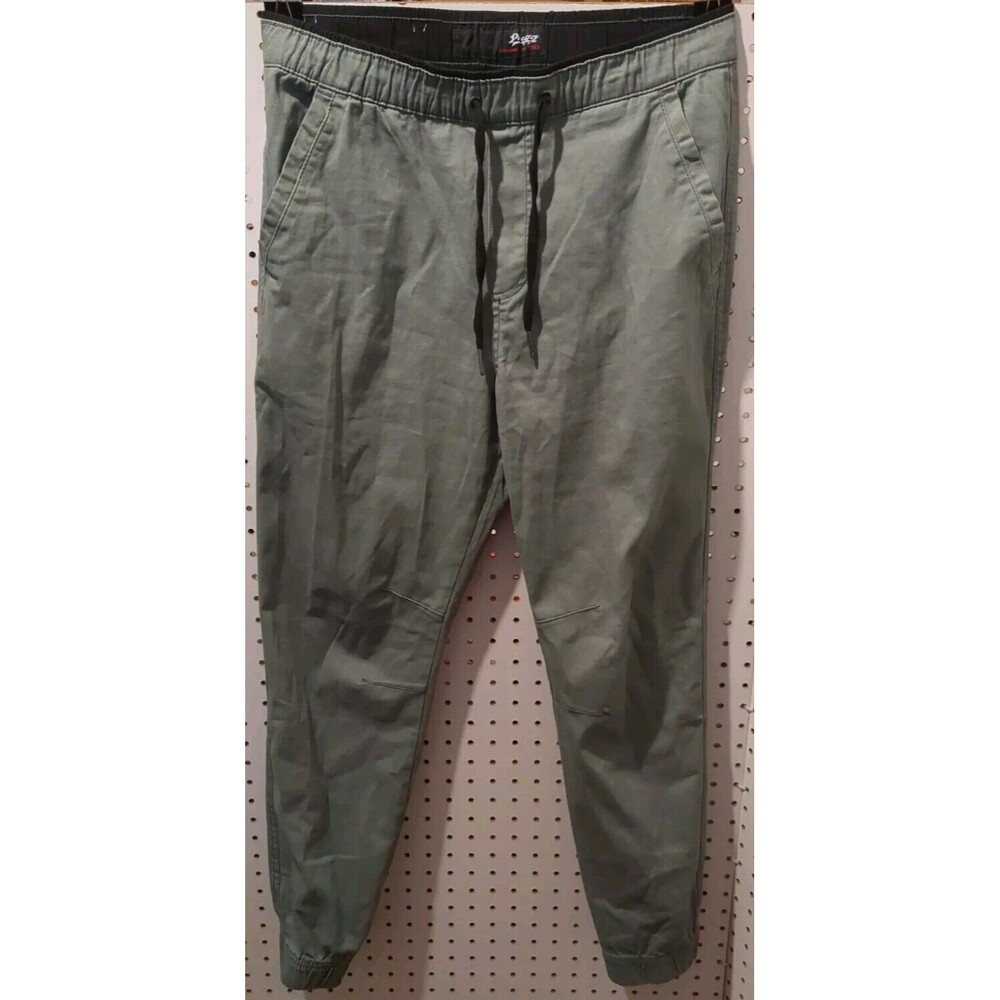 Plugg Medium Green Pants Pockets Stretch Drawstring Outdoor Hunting Hiking